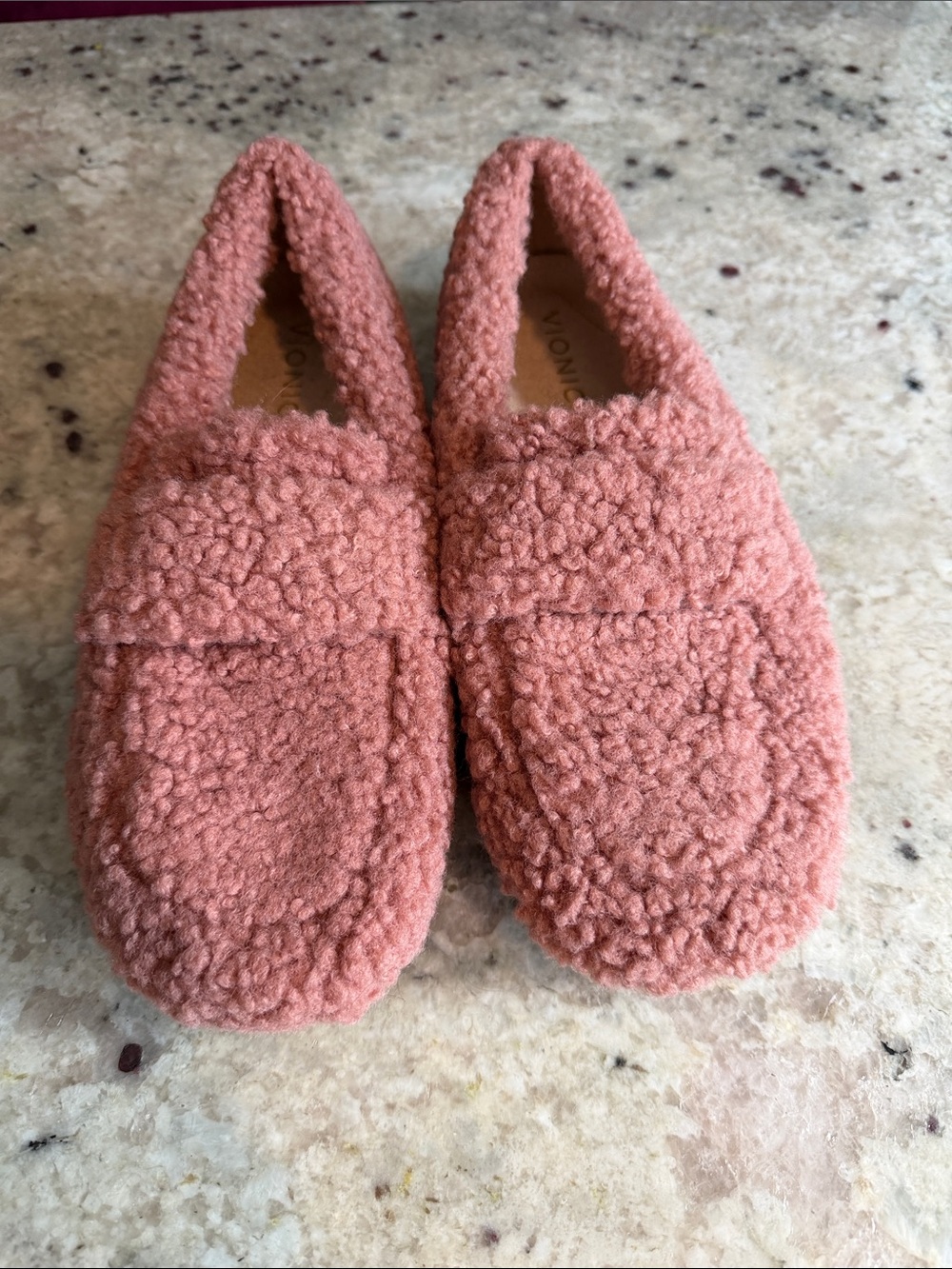 Vionic Women's Rose Pink Sherpa Moccasins